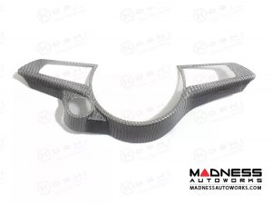 Alfa Romeo Stelvio Steering Wheel Trim - Carbon Fiber - Main Center Trim Piece - Black/ White Candy Carbon - QV Model Alfa Romeo Stelvio Steering Wheel Trim - Carbon Fiber - Main Center Trim Piece - Black/ White Candy Carbon - QV Model